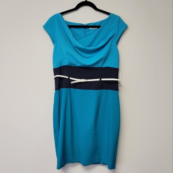 Calvin Klein Color Block Sheath Dress 12 - Picture 7 of 7